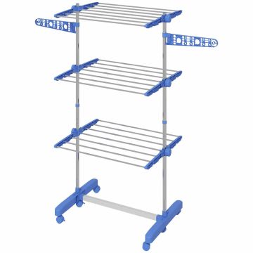 Vaatekuivain Homcom 142x55x152cm, hopea/sininen väri