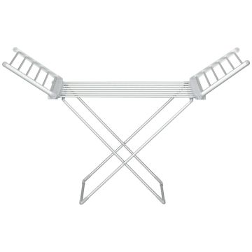Pyykinkuivausrumpu Homcom 144x53x91cm, hopea/valkoinen