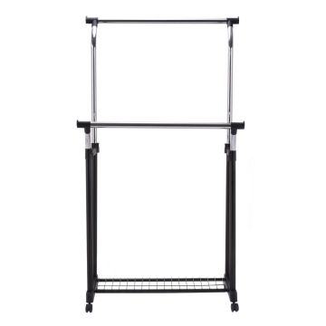 Clothes rack, two-bar with shoe shelf, 84.1 × 50 × 169.9 cm