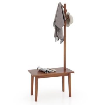 Clothes rack with shelves, 3 in 1, Brown, 76 × 168 × 43 cm