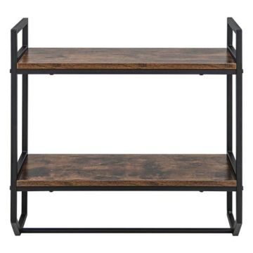 Two-tier bathroom shelf with metal frame, 56 cm, wall-mounted