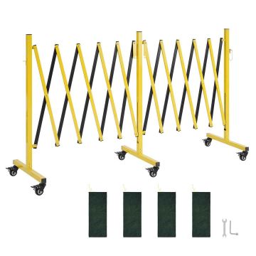 Kaksiosainen teollisuuden turva-aita VEVOR XSJ-S-0006, Keltainen/musta, 450–5460 × 588 × 1020 mm