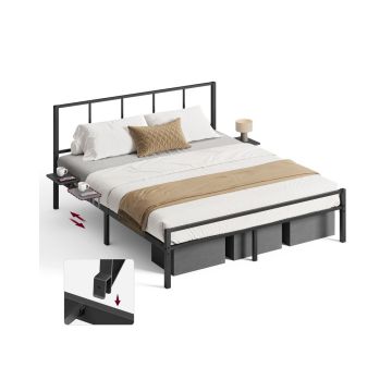 Double bed frame VASAGLE RMB195B01, 160 × 200 cm, Black, 207.6 × 87 × 161 cm