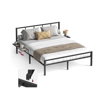 VASAGLE double bed frame, with shelves