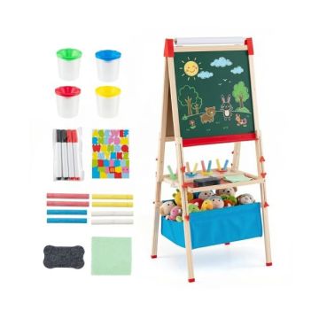 Double-sided children's easel, 2 sides, 22 × 21 × 47–57 in