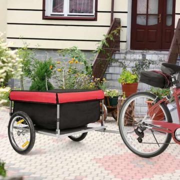 Bicycle cargo trailer, 40 kg, red/black, 160 l