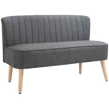 Kahden istuttava sohva, 2 istuttava, Harmaa, 117 × 77 × 56,5 cm