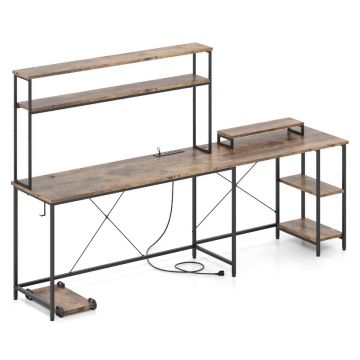 Письменный стол 145x145x147см, коричневого/черного цвета