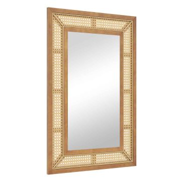 Настенное зеркало 90x60x1,8см, светло-коричневого цвета