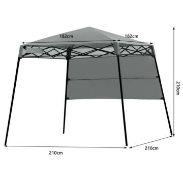 Paviljonki 210x210x210cm, harmaa/musta