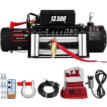 Sähkövinssi VEVOR, 13 500 paunaa, 12 V, 62,8 × 23 × 35 cm