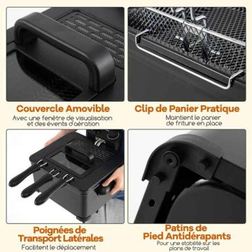 Electric deep fryer, 5 l, 3 baskets, 50 × 35.5 × 23 cm