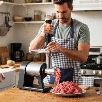 Electric meat grinder, 3 grinding plates, 3 sausage stuffing tubes, 36 × 14 × 33 cm
