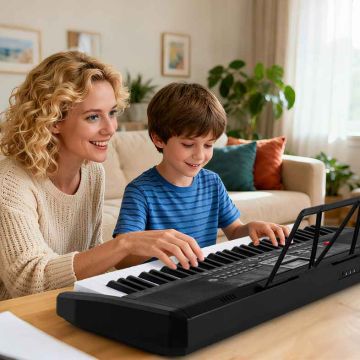 Electric Piano, 61 Keys, Black, 85 × 29 × 9 cm