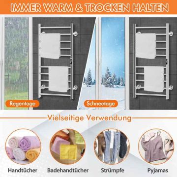 Electric towel warmer, 10 bars, 53 × 11 × 86 cm