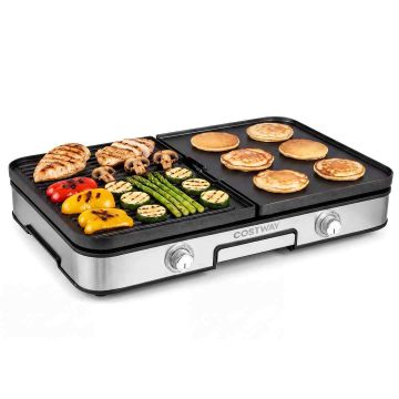 Electric table grill, 2 heating zones, 3 in 1, 48 × 31 × 9 cm