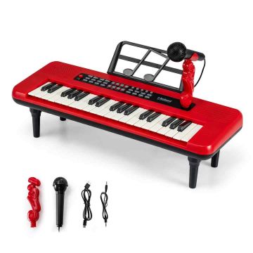 Electronic children's piano, 37 keys, Red, 46.5 × 17.5 × 5.5 cm