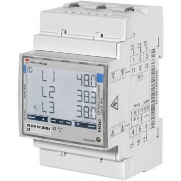 Sähköenergiamittari Carlo Gavazzi EM340, kolmivaiheinen, enintään 65 A, 105 × 67 × 132 mm