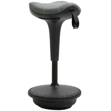 Ergonominen toimiston keinutuoli, Säädettävä korkeus, Harmaa, 34 × 34 × 65,5–83,5 cm