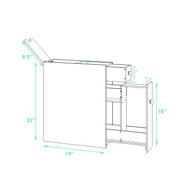 Тумба для ванной 48x16x58см, белого цвета
