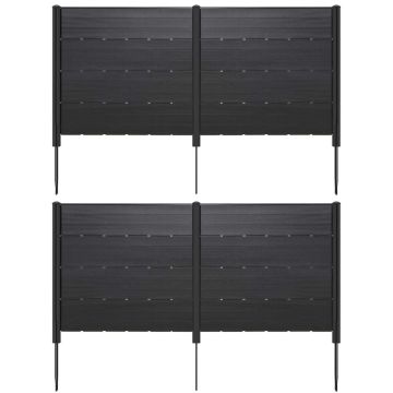 Двухсекционная садовая ограда 120x115см, черного цвета