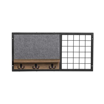 Настенная вешалка для одежды 67x12x32см., черного/коричневого цвета