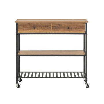 Keittiövaunu 100x45x93cm., ruskea/musta