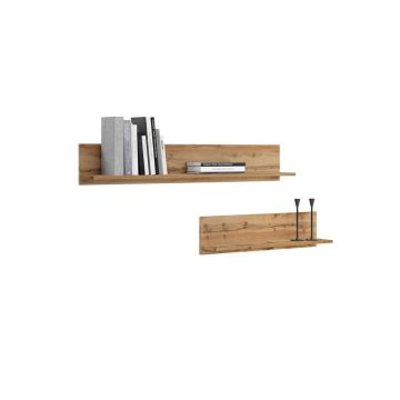 2 полки 100x18x16 см, цвет натурального дерева.
