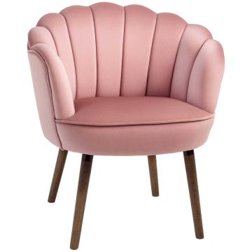 Tuoli Homcom 66x66x78,5cm, vaaleanpunainen/ruskea