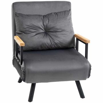 Tuoli-sohva Homcom 63x73x81cm, tummanharmaa