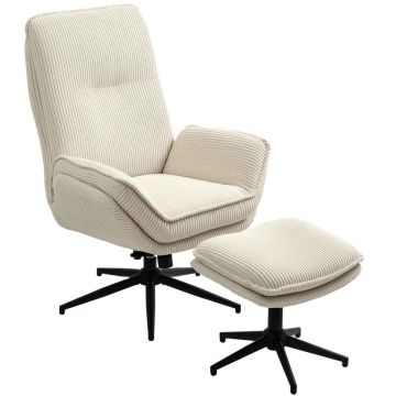 Nojatuoli, jalkarahilla, Beige, 85 × 74 × 104 cm