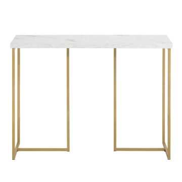 Konsolipöytä 100x36x75cm., valkoinen/kultainen