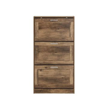 Тумба для обуви 60x23x115см., коричневого/серебристого цвета