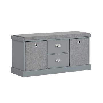 Скамья для прихожей 100x35x50см., черного/серого цвета