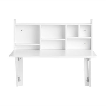 Настенный складной письменный стол 90x60x78см., белого цвета