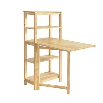 Барная стойка с полками 98x126x60см., светло-коричневого цвета