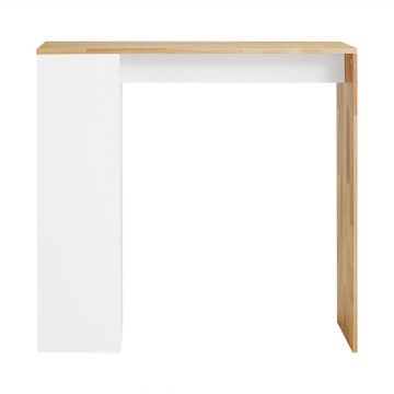 Baaripöytä 108x40x105cm., valkoinen/vaaleanruskea