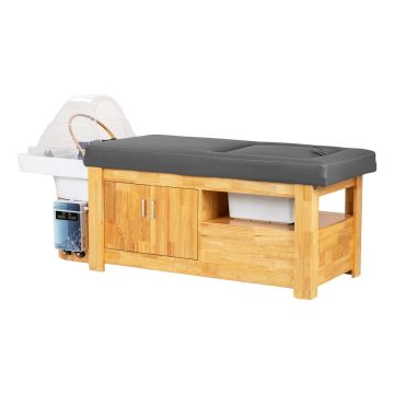 Päänahan SPA-sohva Gabbiano Bali, Integroidulla pesuasemalla, Harmaa