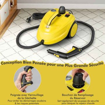 Steam cleaner, Yellow, 37 × 25 × 26 cm