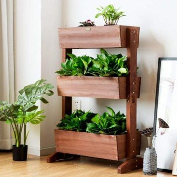Flower stand, 3 tiers, Brown
