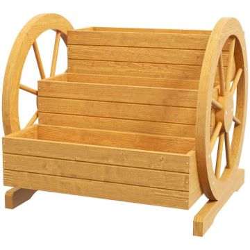 Подставка для цветов Outsunny 62x61x57 см, светло-коричневая.
