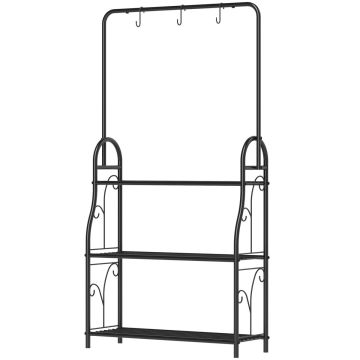 Подставка для цветов Outsunny 75x25x137 см, черная.