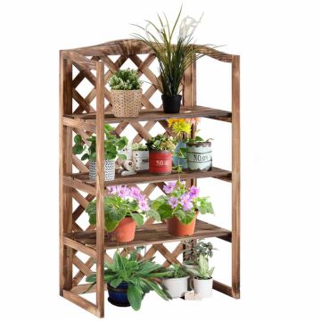 Подставка для цветов Outsunny 75x38x120см, коричневого цвета