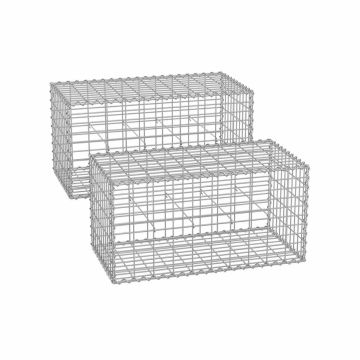 Комплект из 2 габионов 100х50х50см., серебристого цвета
