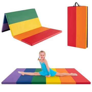 Gymnastics mat, 3-piece, Multicolored, 180 × 120 × 4 cm