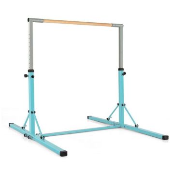 Gymnastics crossbar, 13 height positions, Green, 136 × 172 × 90–150 cm
