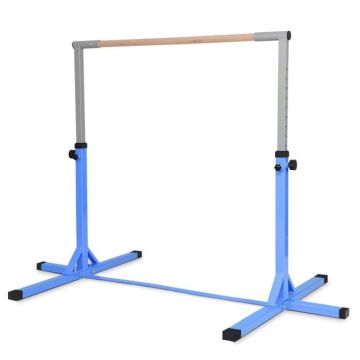Gymnastics crossbar, adjustable height, Blue, 200 × 121 × 91–150 cm