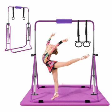 Voimistelutanko VEVOR QT1893C, kokoontaitettava, Violetti, 150 × 108 × 135 cm