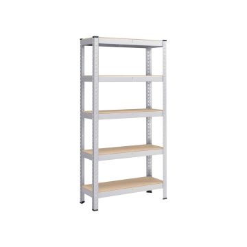 Полка для хранения 150 x 75 x 30 см с серебряной стальной рамой