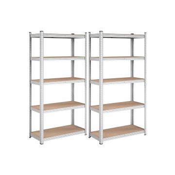 Комплект из 2 полок для хранения, 180 x 90 x 40 см, серебристый цвет